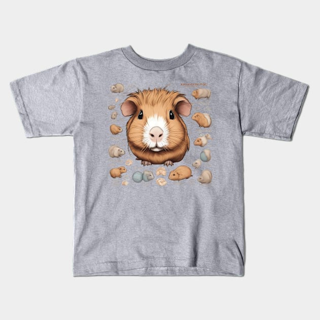 Whimsical Biology, Kid's Guide to Guinea Pig Anatomy Kids T-Shirt by trubble